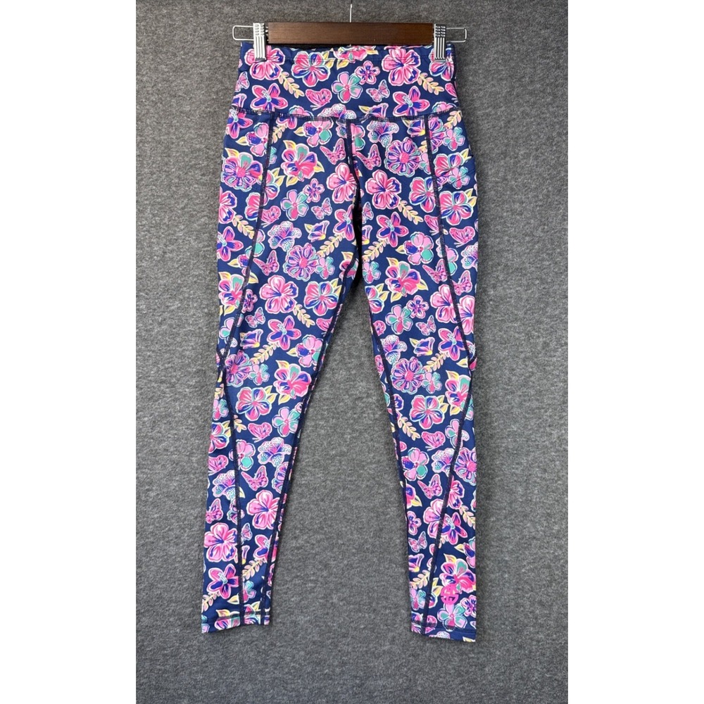 Simply Southern‎ Floral High Waisted Activewear Leggings Tight Womens S Pockets